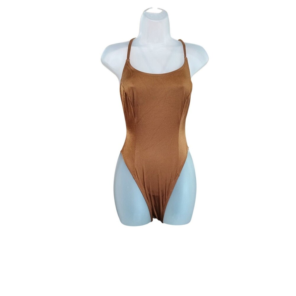 Vintage ELLE 1 Piece Swimsuit Spaghetti Strap Size 8 Made in USA